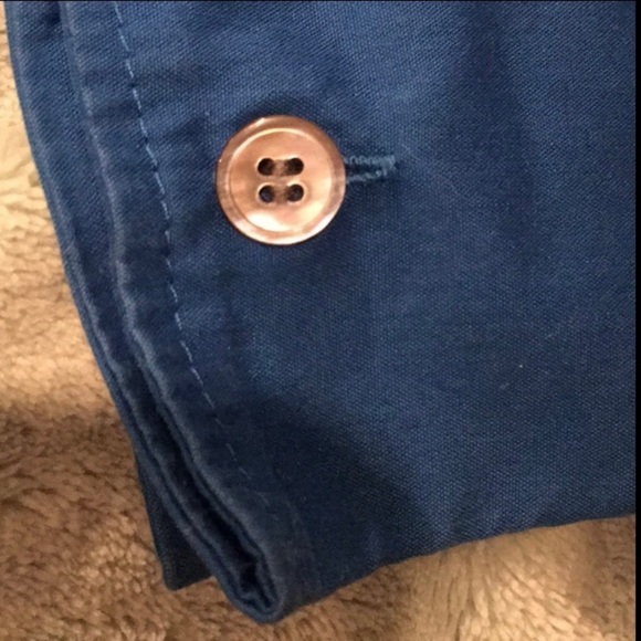 Casual Corner Structured Blue/Teal Stretch Shirt - Picture 5 of 7